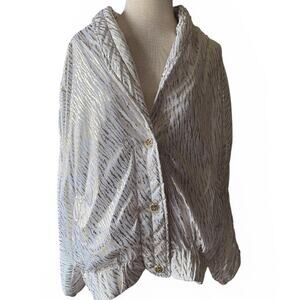 Vintage 80s/90s Mob Wife Style Windbreaker Jacket Women's OSFM Gold Old Money